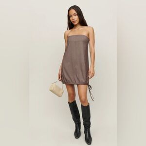 NWT Reformation Brown Booker Mini Dress